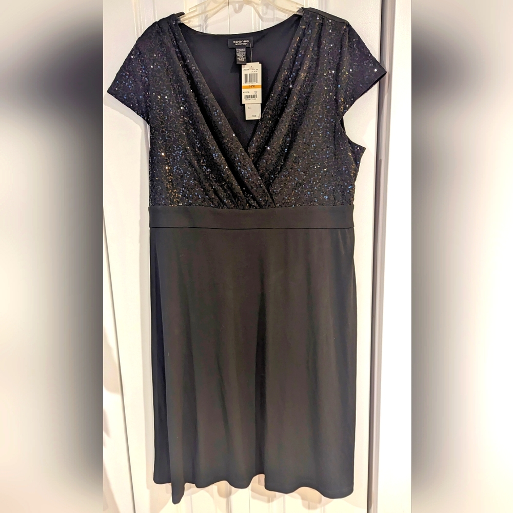 Spense Black Cocktail Dress 16W